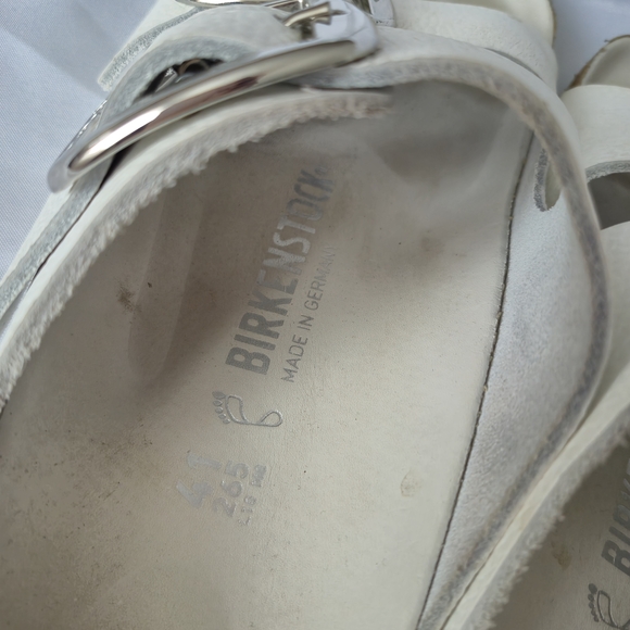 BIRKENSTOCK Arizona Big Buckle White Leather Sandal - Picture 6 of 9